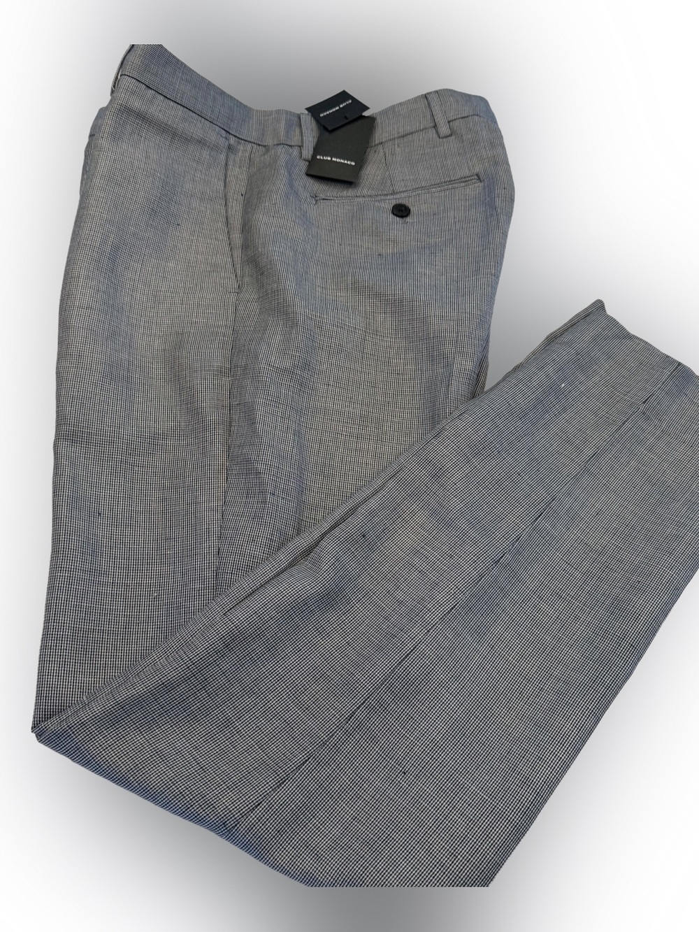 Club Monaco Sutton Slim Men’s Dress Pants Micro Houndstooth Linen Sz 32x32